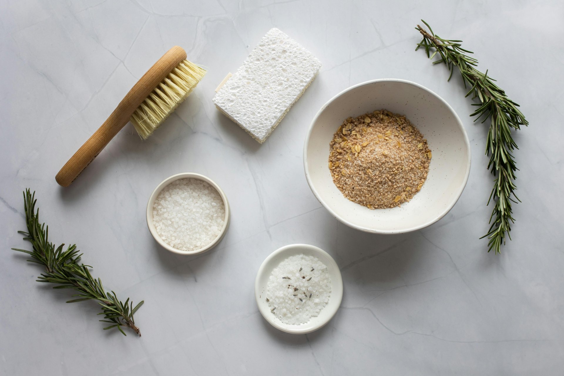 Spa salts and body brushes
